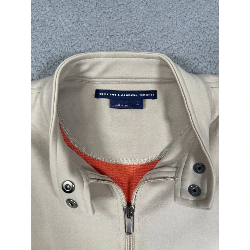 Vintage Polo Ralph Lauren Sport Jacket Womens L Beige‎ Cropped Fit USA Made 90s
